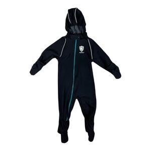 Shiverless Car Seat Safe Black Fleece-Lined Hooded Snowsuit 12-24 months